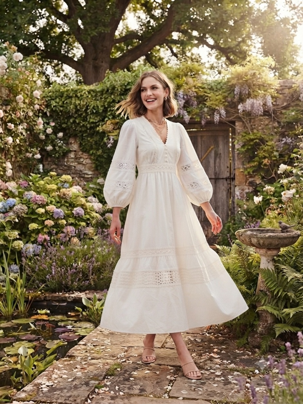 Luxe Zimmermann-Inspired White Lace Maxi Dress – Exquisite Craftsmanship Size S